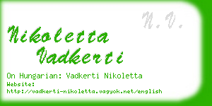 nikoletta vadkerti business card